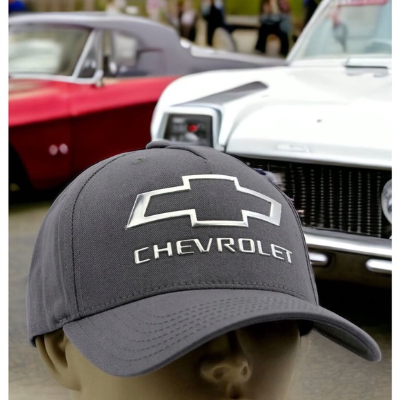 Chevy GM OFFICIAL Gray BowTie LS4 Snapback Hat Cap NEW Fast Ship - Picture 11 of 11